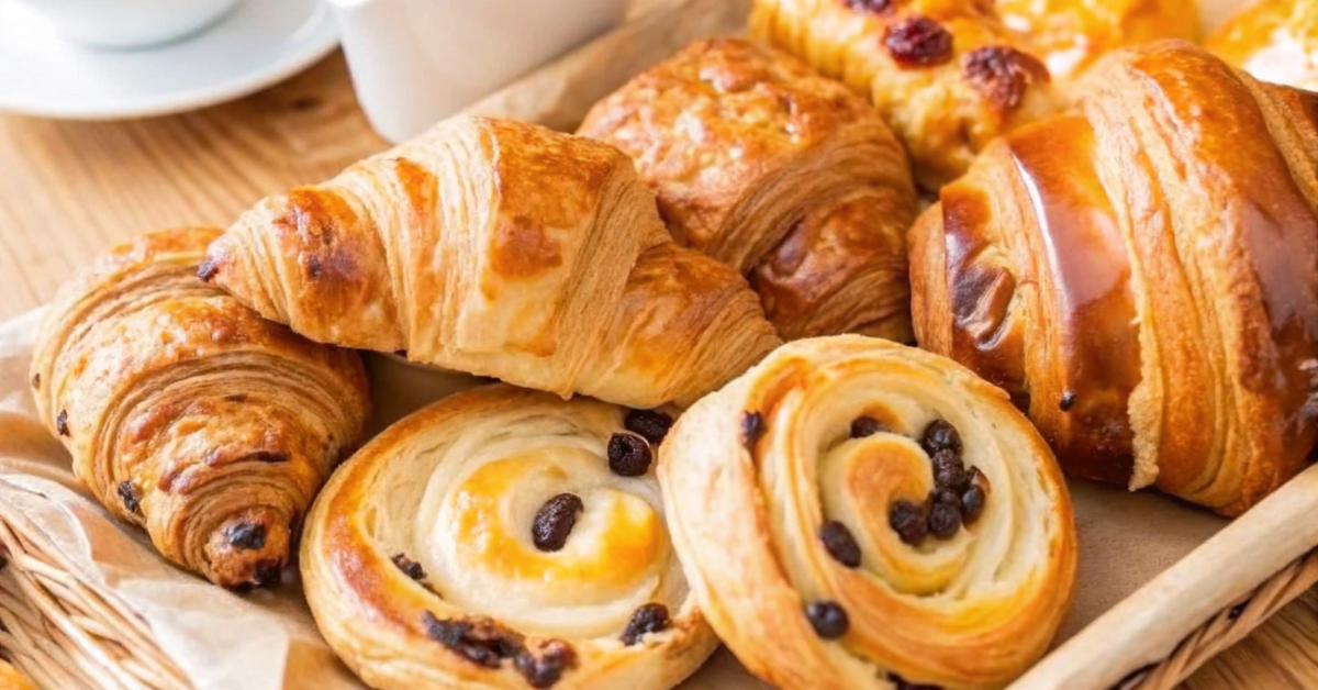 Freshly baked Pain au Chocolat with a golden, flaky crust and chocolate filling