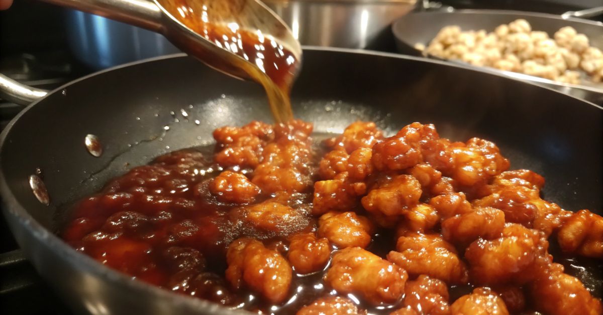 Healthy Honey Sesame Chicken made with grilled chicken and low-sugar sauce