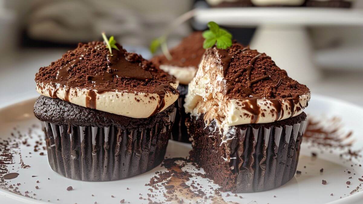  Cheesecake-Stuffed Chocolate Cupcakes