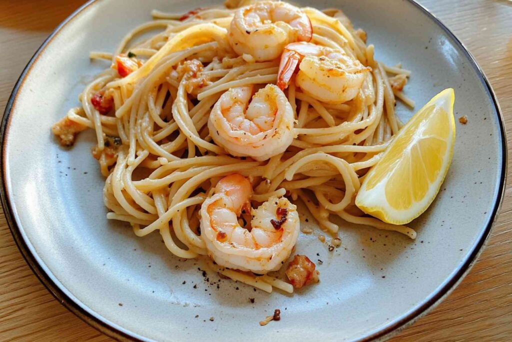 Creamy shrimp and pasta recipes with penne and shrimp pieces