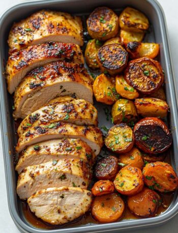 Chicken breast air fryer cooked golden brown in basket