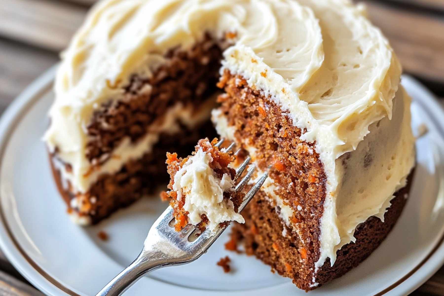 Carrot cake cooling on wire rack on kitchen table