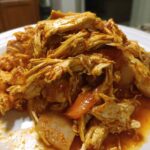 Shredded chicken cooking in crockpot for chicken recipes crockpot