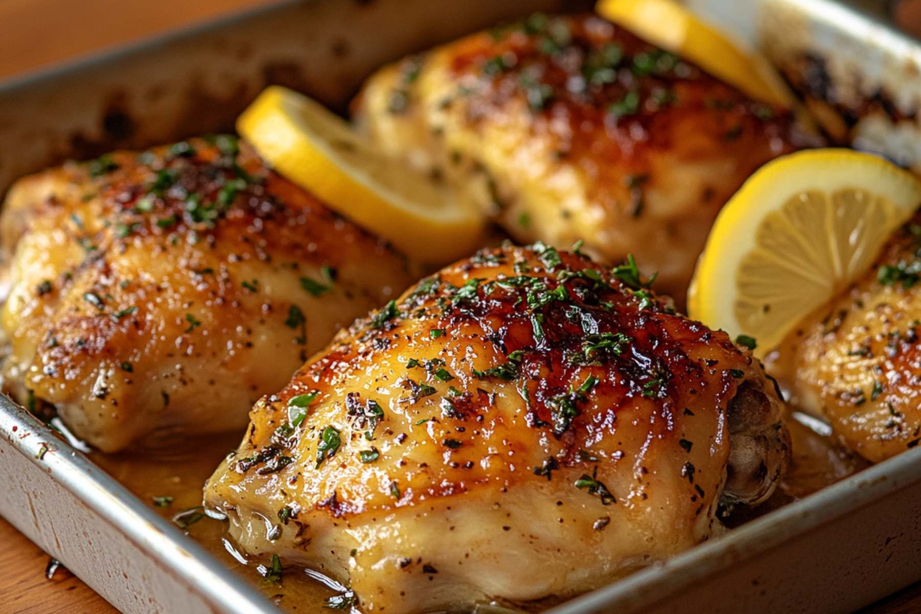 Lemon Herb Chicken Resting After Cooking