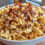 Loaded Bacon Cheeseburger Alfredo Pasta
