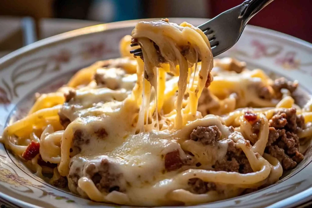 Loaded Bacon Cheeseburger Alfredo Pasta