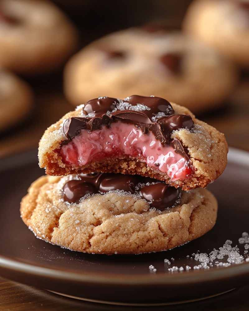 Strawberry Kiss Cookies Stored in Container