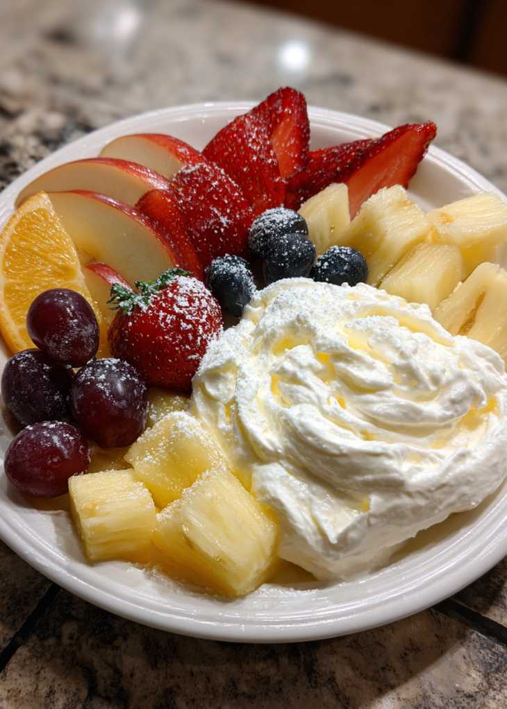 Fruit Dip with Cream Cheese in Serving Bowl