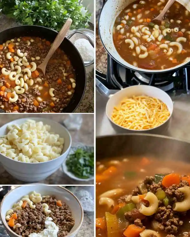 Cozy Cheeseburger Macaroni Soup (3)