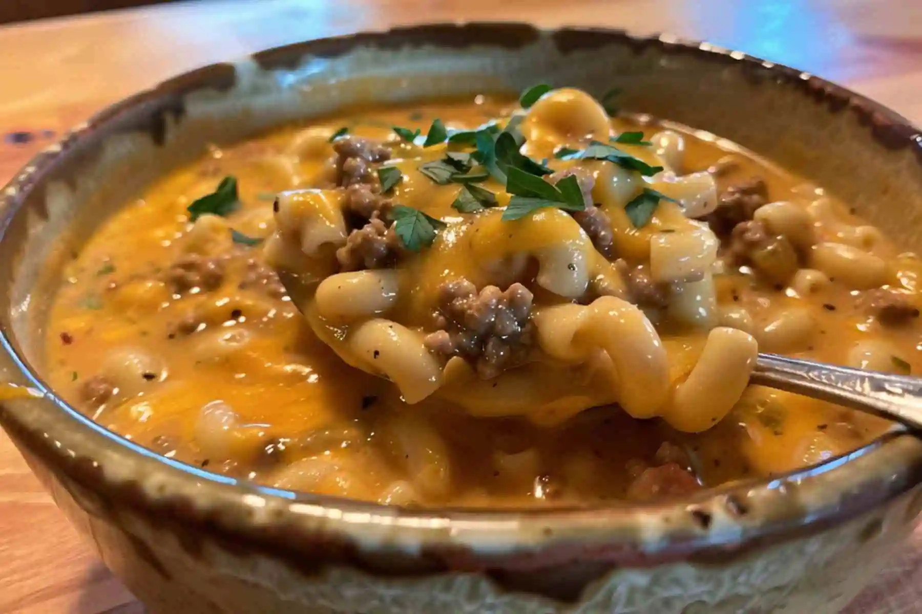 Cozy Cheeseburger Macaroni Soup (3)