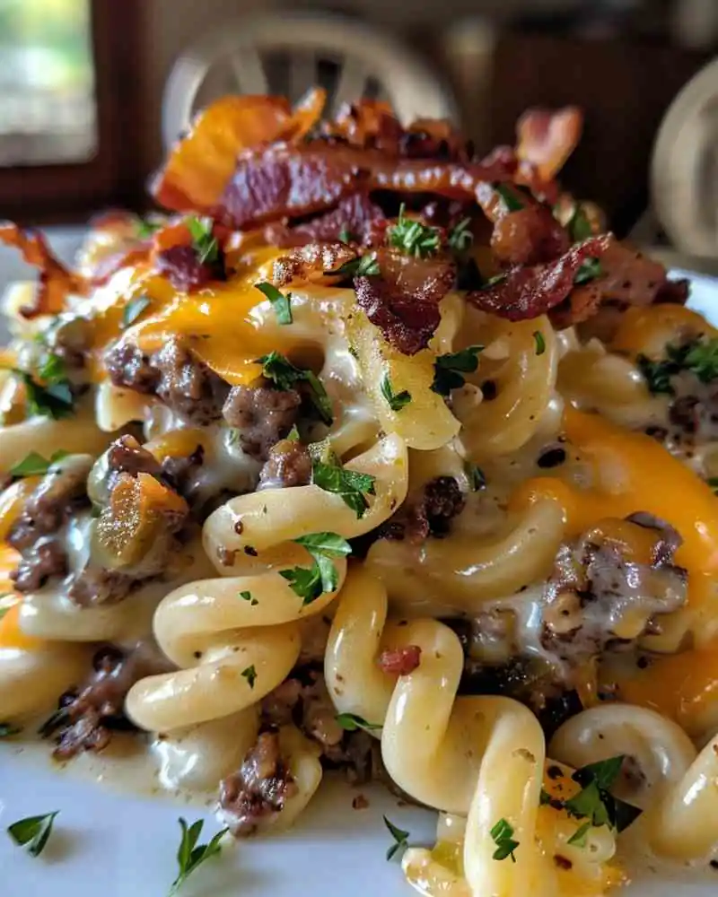 Loaded Bacon Cheeseburger Pasta