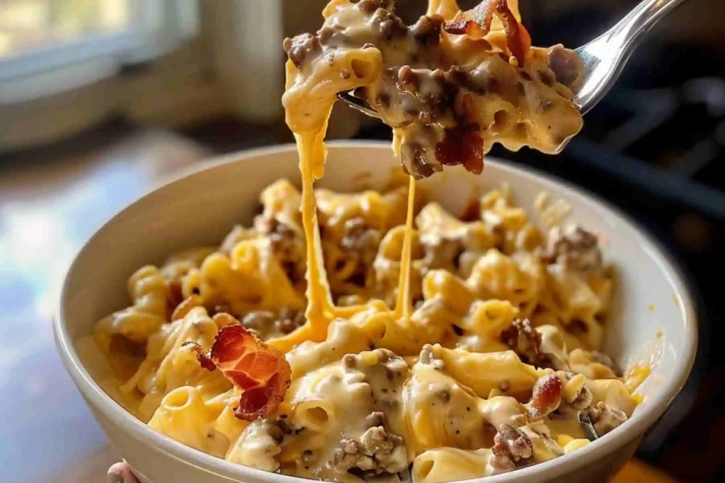 Loaded Bacon Cheeseburger Pasta (4)