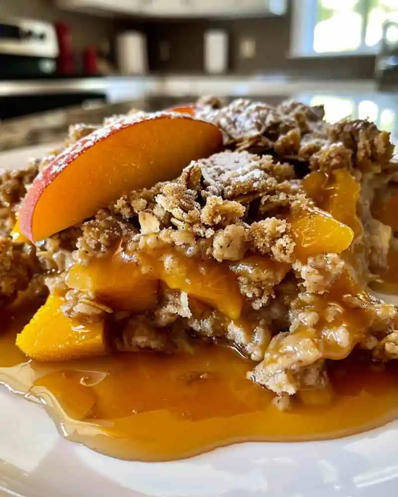 peach crisp with canned peaches (1)